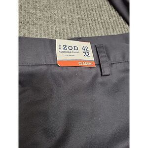 Nwt Mens 42x32 Black Wrinkle‎ Free Izod Classic Fit Dress Pants